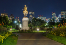 George Washington Statue at Night
