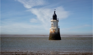 Plover Scar Lighthouse At High Tide
