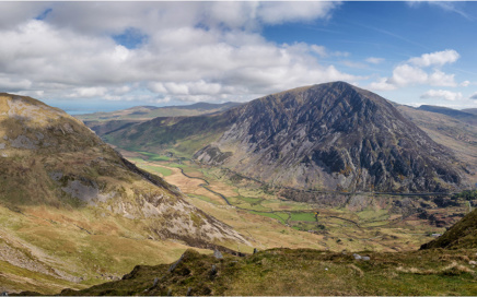 Nant Ffrancon valley and Llyn Ogwen from Y Garn