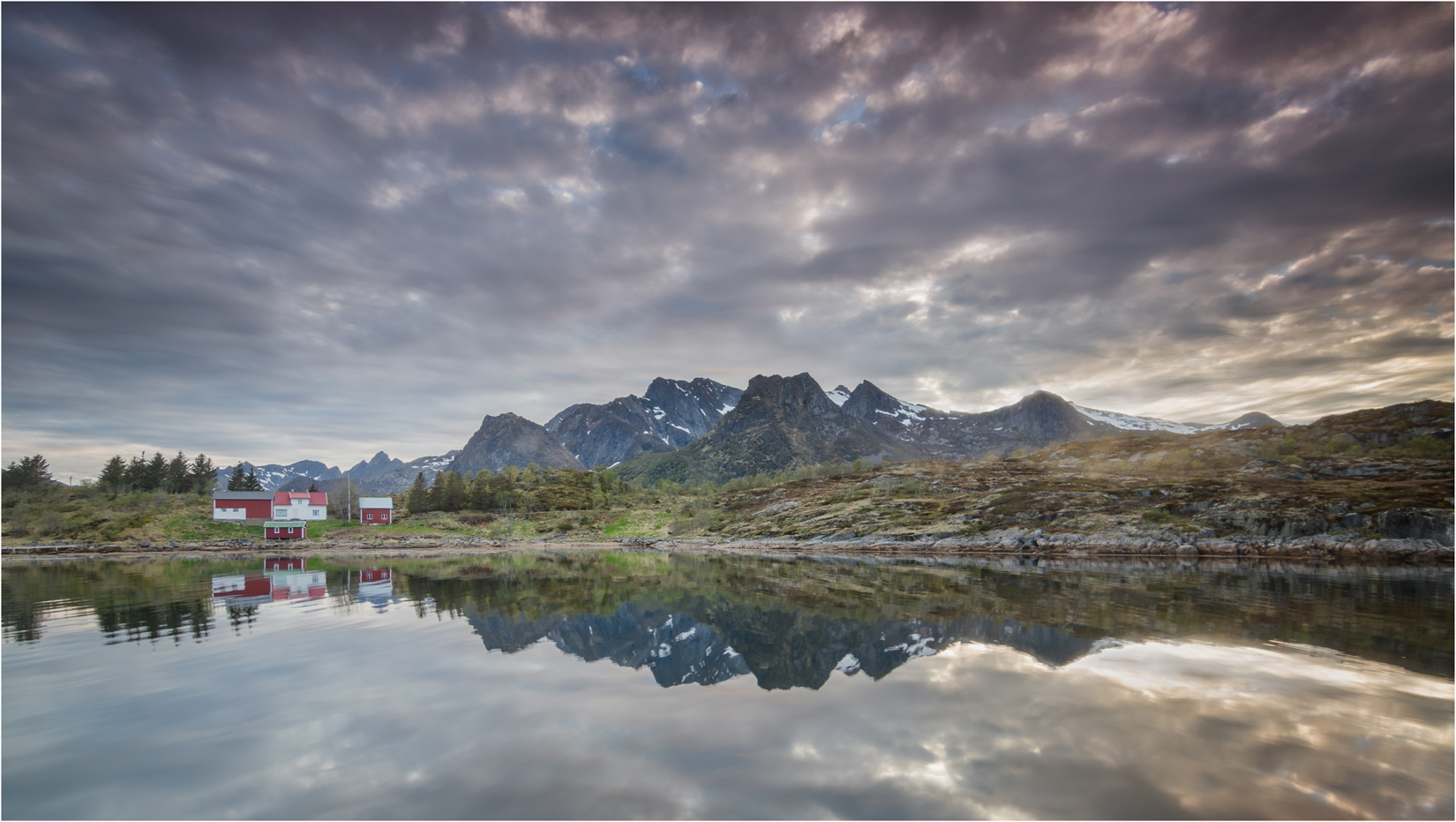 Evening View From The Nyvagar Rorbru Hotel