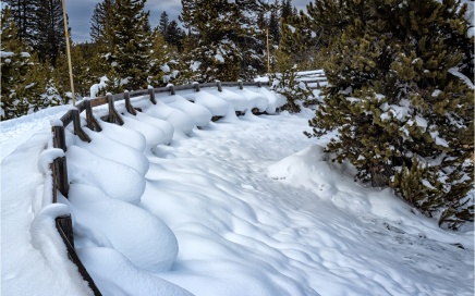 Snowy Path At West Thumb Geyser Basin