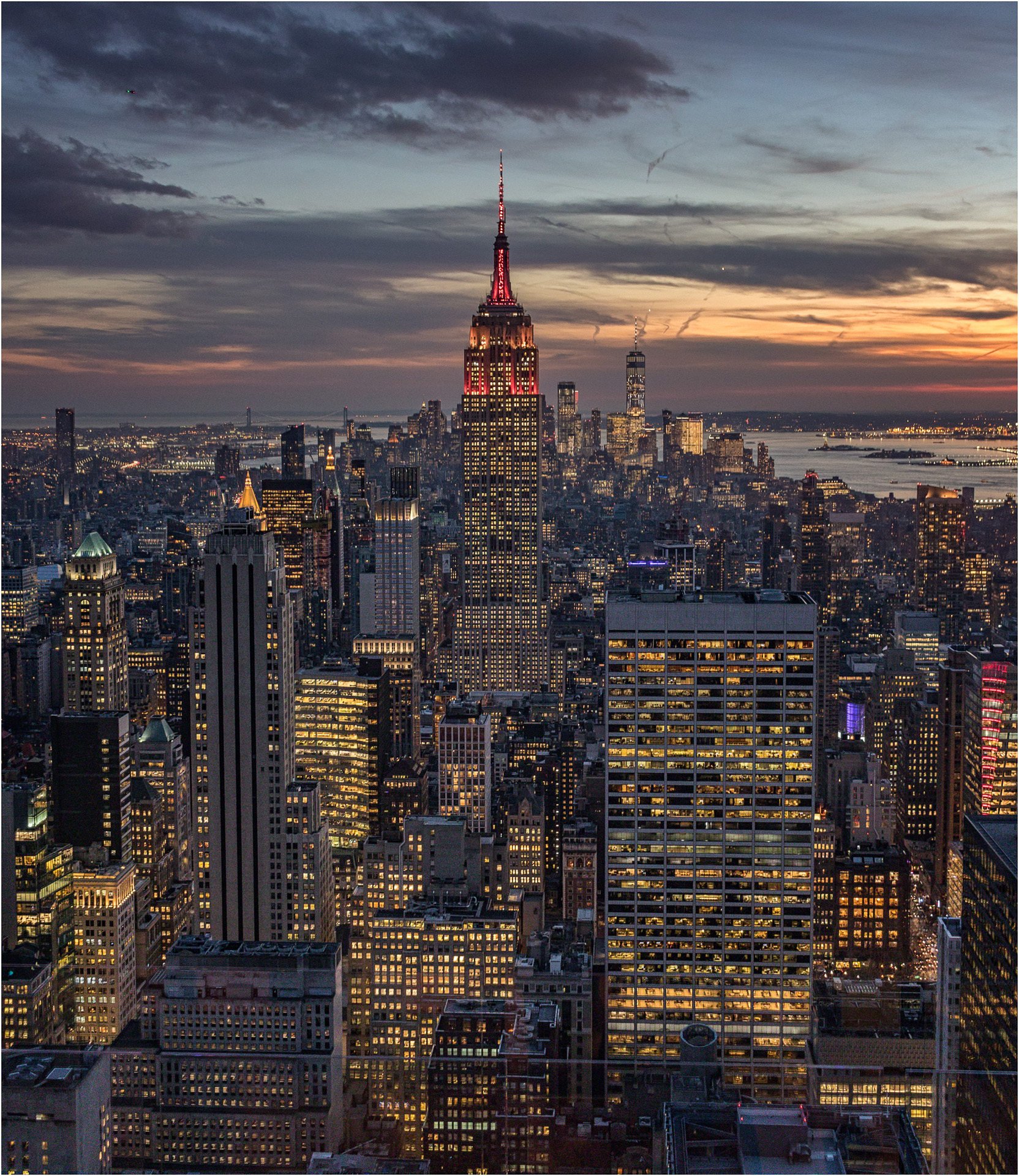 Empire State Sunset from Top Of The Rock