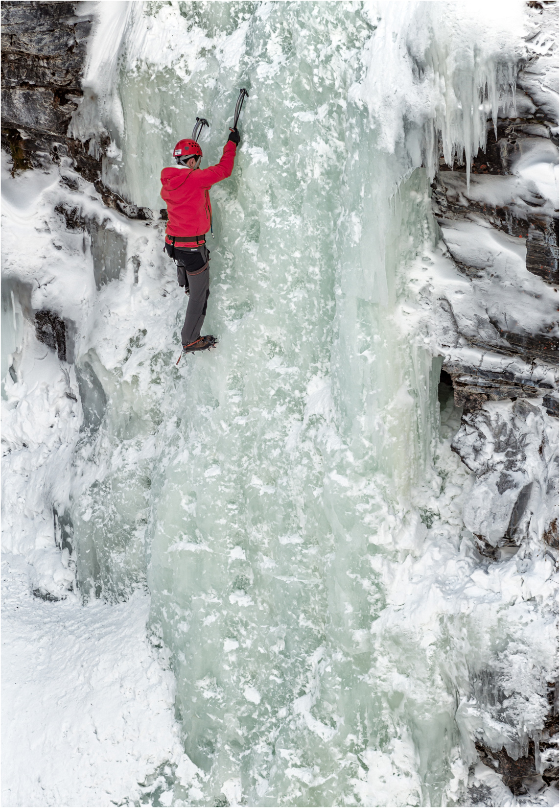 Ice Climbing In Abisko Gorge